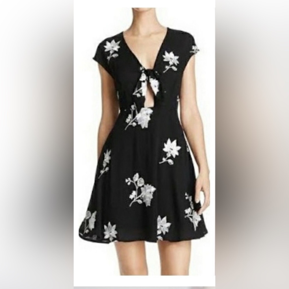 SADIE & SAGE floral embroidered skater dress S